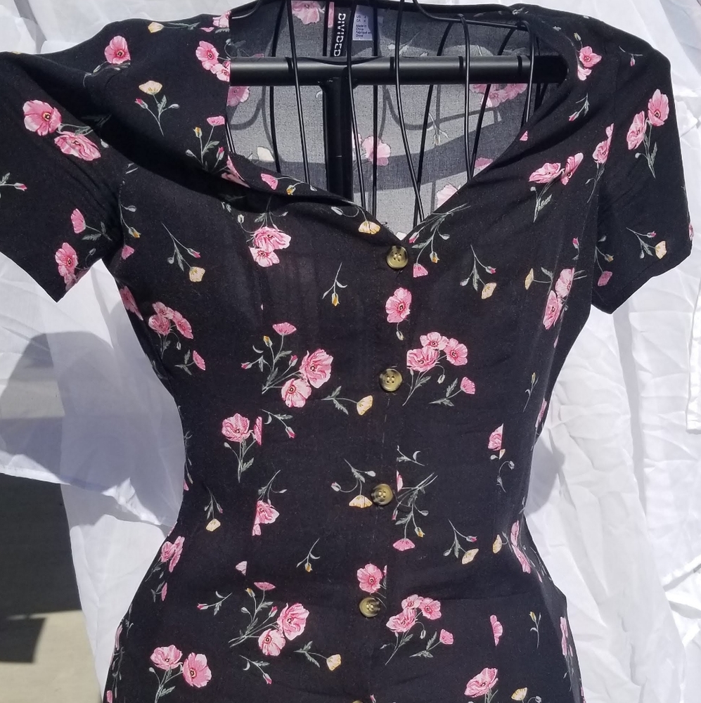 H&M button up floral dress
